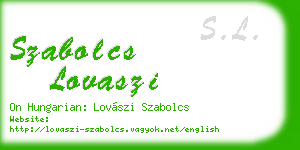 szabolcs lovaszi business card